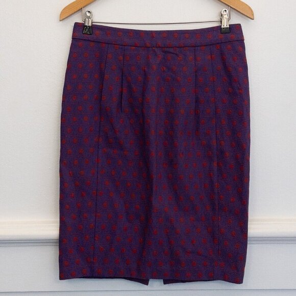 Fossil Dresses & Skirts - Fossil Women’s Skirt Size 8 Purple Red Geometric Print Cotton Blend Workwear